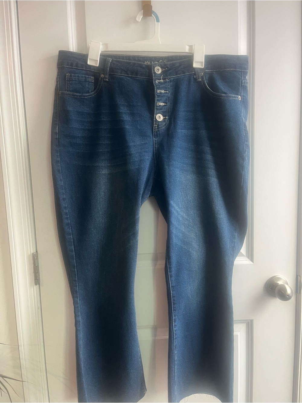Rue21 Women's Dark Blue Button-Fly Flare Jeans